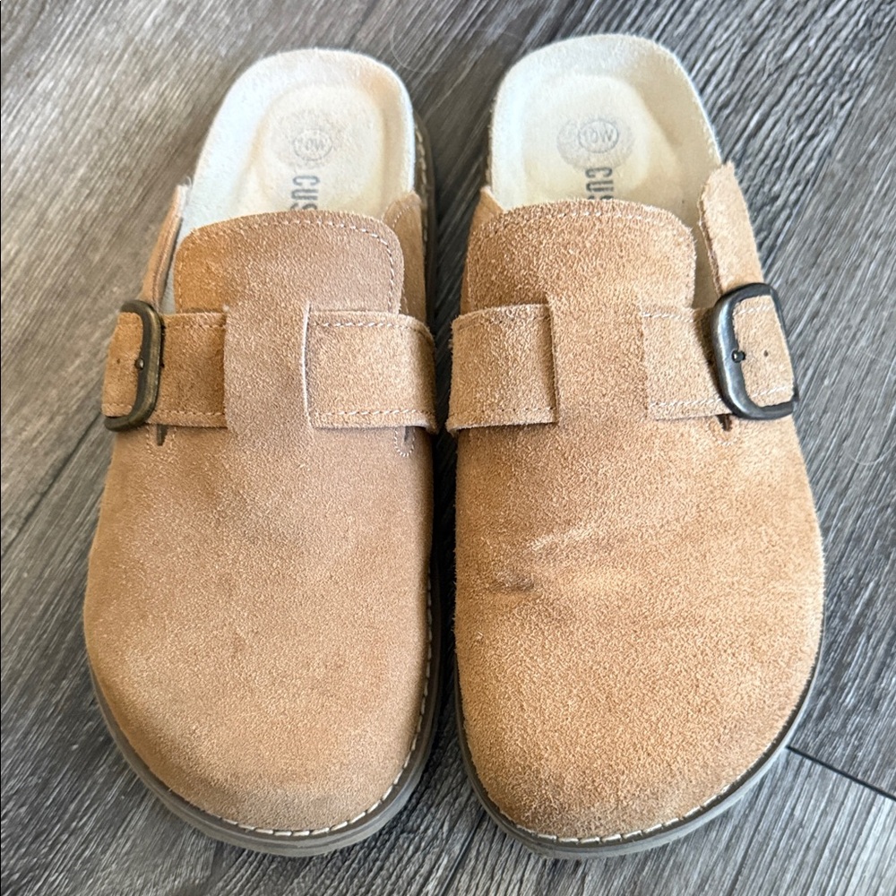 Tan Suede Mules